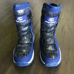 HOBIBEAR Waterproof snow boots,faux fur lined,TPR outsole,slip resistant,Velcro
